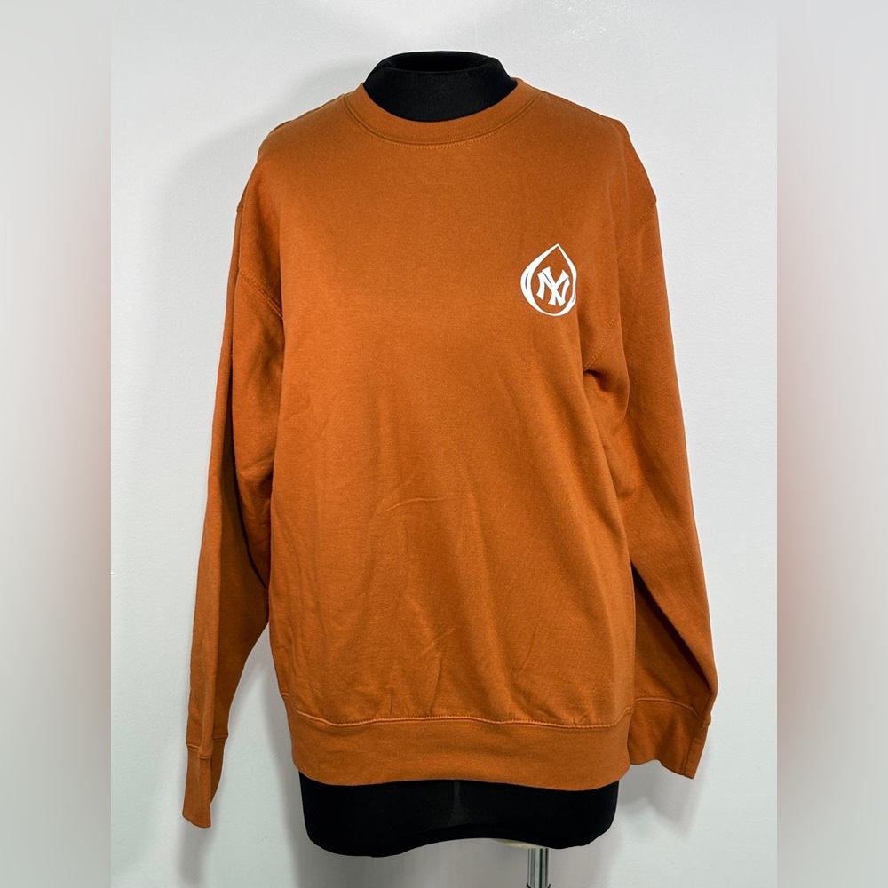 Oryon Sweatshirt Medium Brown Long Sleeve Round Neck New York Theme
